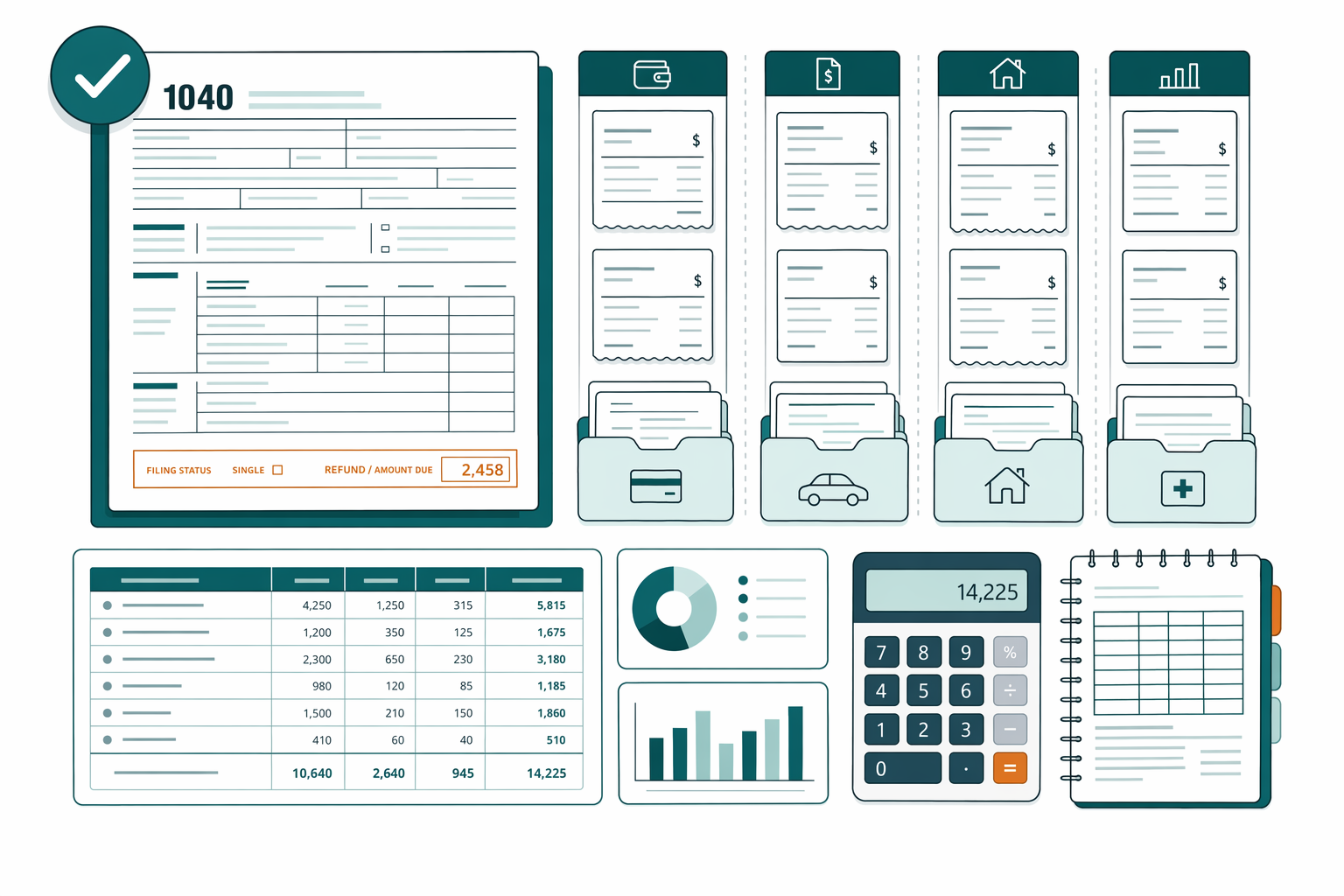 Illustration for Tax preparation & filing